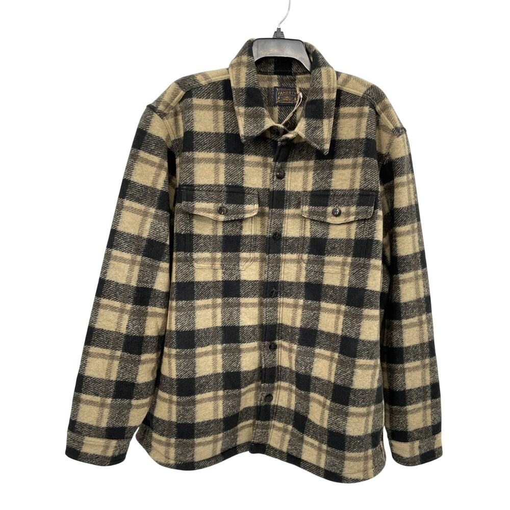 Faherty Range Fleece Lined CPO Shirt Jacket Mens XXL Shadow Earth Plaid NWT $298